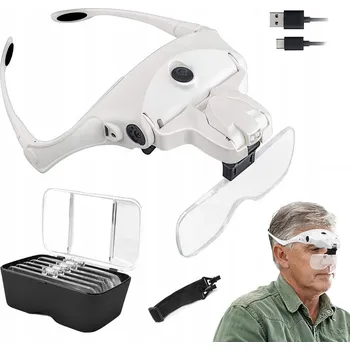 Lupa LUPA BRÝLE PRECIZNÍ ČELOVÁ S LED SVĚTLEM PRO ČTENÍ 5 ZVĚTŠOVACÍCH SKEL