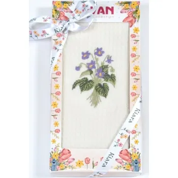 Utěrka Bavlněná utěrka Darkové balení, Fialky, 50 x 70 cm