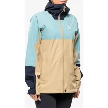 Dámská větrovka Dámská nepromokavá bunda Haglofs Finch Proof Jacket - písková/modrá M