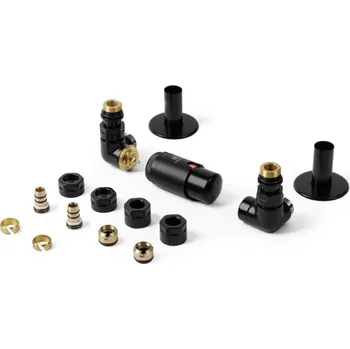 Ventil Terma VISION ALL IN ONE tříosá pravá termostatická sada ventilů RAL 9005 Pololesk