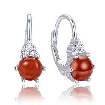 Náušnice Moonlit Stříbrné náušnice s japisem a zirkony