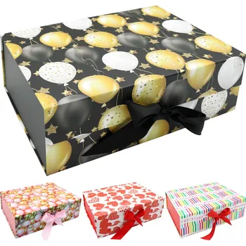 Dárková taška Dárková krabička s mašlí 33 x 25 x 12 cm (mix)