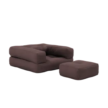 Křeslo KARUP DESIGN Dětské rozkládací křeslo 3v1 MINI CUBE tmavě hnědé 815715715060