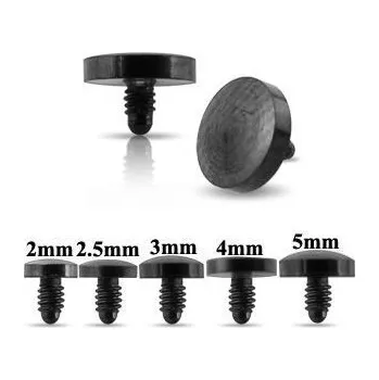 Piercing Náhradní díl k mikrodermálu černá placička 2,5 mm