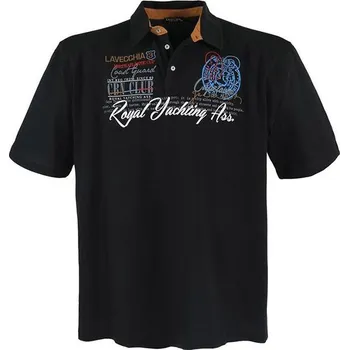 Pánské tričko LAVECCHIA polokošile pánská 4688 nadměrná velikost černá 4XL