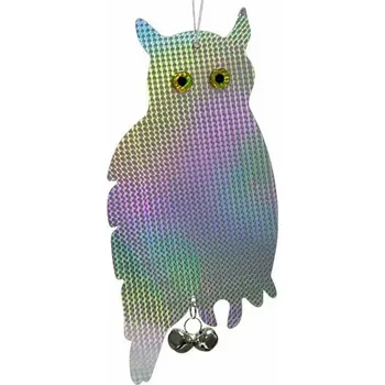 Zahradní dekorace Odstrašovač ptáků sedící sova odrazová 41 cm