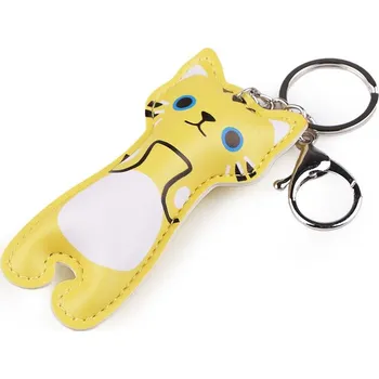 Přívěsek na batoh / klíče kočka - 2 žlutá