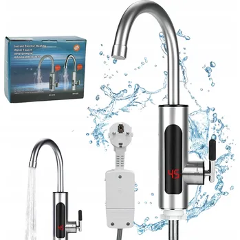 Bojler ELEKTRICKÝ PRŮTOKOVÝ OHŘÍVAČ VODY KOHOUTEK NEREZOVÁ OCEL 1/2'' 3000 W