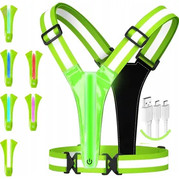 LED REFLEXNÍ VESTA NA KOLO, MOTORKU, BĚHÁNÍ - VÝSTRAŽNÁ, BEZPEČNOSTNÍ