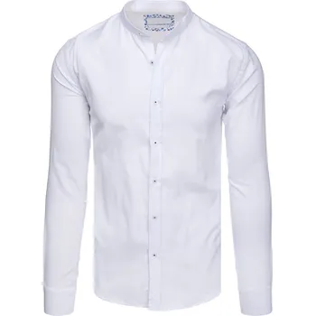 Pánská košile Pánská bílá ležérní košile se stojáčkem DX2608 Velikost: 3XL