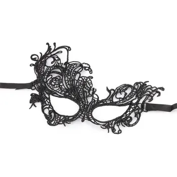 Karnevalová maska Karnevalová maska - škraboška krajková - 6 černá