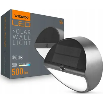 Nástěnné svítidlo SOLÁRNÍ LED SVĚTLO NA ZEĎ S POHYBOVÝM SENZOREM VIDEX 500 Lm 5000 K