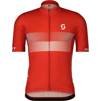 cyklistický dres Dres SCOTT RC Team 10 SS Fiery Red/White, L