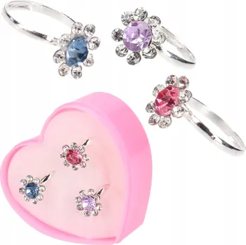 Prsten Prstýnek s kamínkem, sada 3ks, motiv srdce 8532