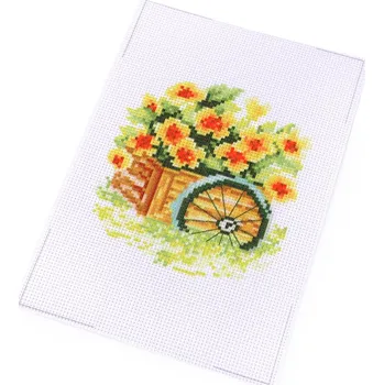 Výtvárné potřeby Sada vyšívání - předloha, jehla, bavlnky, barva 1 bílá vozík