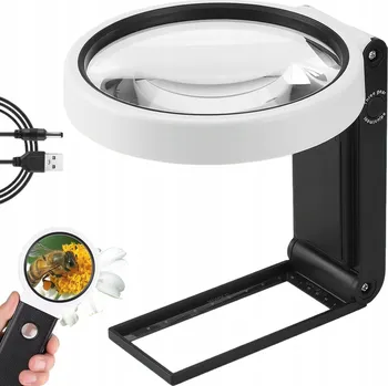 Lupa VELKÁ LUPA NA ČTENÍ 10/25x SKLO ZVĚTŠOVACÍ S LED PODSVÍCENÍM + ČISTÍCÍ HADŘÍK