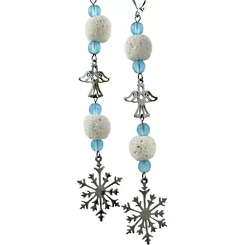 Náušnice Náušnice dlouhé zimní s lávou