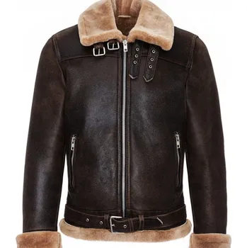 Sikora Pánská kožešinová bunda Liam - hnědá antik/béžový beránek