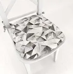 Oblý podsedák Porto PRT-008 Šedo-béžové krystaly - 39x37x3 cm