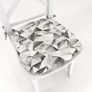 Podsedák Oblý podsedák Porto PRT-008 Šedo-béžové krystaly - 39x37x3 cm