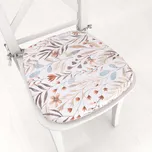 Oblý podsedák Leona LN-163 Podzimní větvičky na bílém - 39x37x3 cm