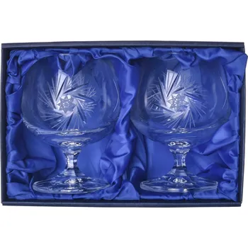 Sklenice Bohemia Crystal Bohemia Crystal sada 2 broušených sklenic na rum, koňak, brandy. Brus Větrník 250ml