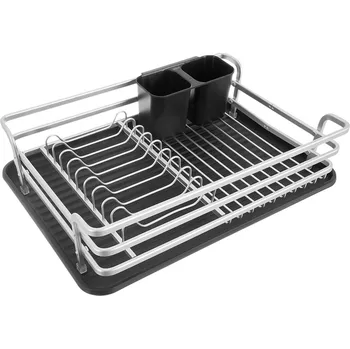 Odkapávač na nádobí ORION Hliníkový odkapávač na nádobí Deluxe s podnosem