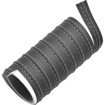 Dekorační páska do interiéru auta 2 m černo‑stříbrná z eko kůže