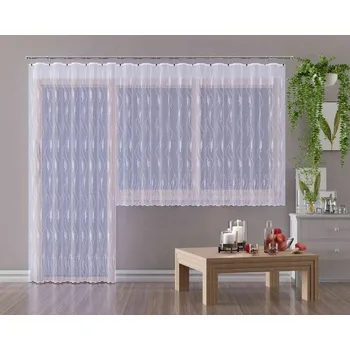 Záclona žakárová, Edison metráž, bílá