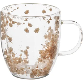 ORION Skleněný dvoustěnný hrnek DOUBLE květy 0,35 l