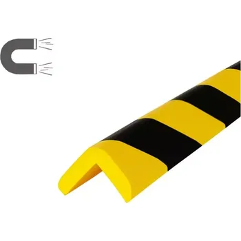 Dětská zábrana Černo-žlutá pěnová magnetická ochrana rohů zdí a stěn LC - 100 x 8 x 8 cm