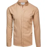 Béžová pánská ležérní košile se stojáčkem DX2601 Velikost: M