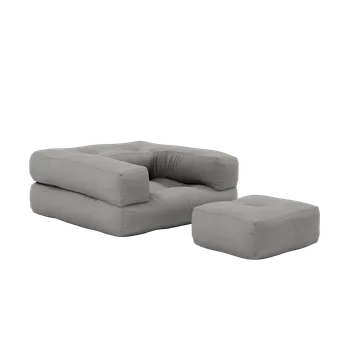 Křeslo KARUP DESIGN Dětské rozkládací křeslo 3v1 MINI CUBE šedé