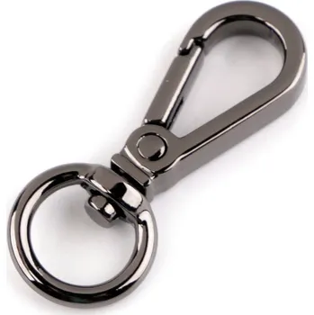 Kovová karabinka otočná, průvlek 9 mm Varianta: 2 nikl černý, Balení: 10 ks