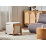 Taburet s úložným prostorem světle béžový látkové čalounění úložný puf glamour retro styl obývací pokoj ložnice Beliani