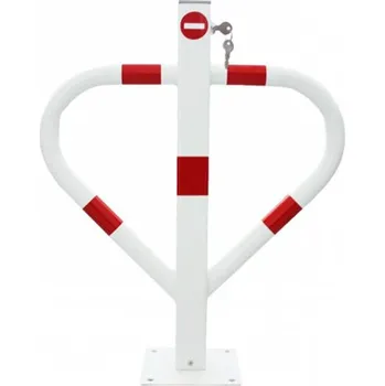 Plotový sloupek Bílo-červený ocelový parkovací sloupek Butterfly - 56 x 70 cm