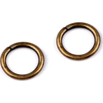 Kroužek Ø15 mm, střední, 5 staromosaz