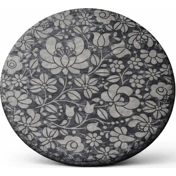 Břidlicový tác kulatý s motivem květů