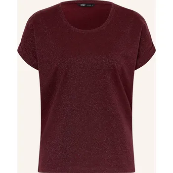 Only Dámské Tričko S Třpytivou Nití, tmavě červená, 34
