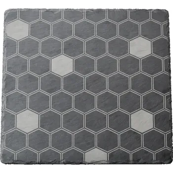 Břidlicový tác čtverec s motivem hexagonů