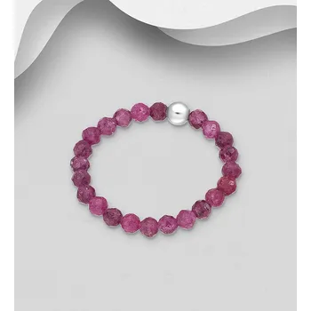 Prsten RUBÍN Simple korálkový elastický prsten s rubínem