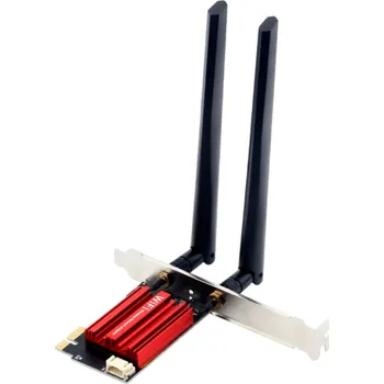 Interní bezdrátová síťová karta 12 x 9 x 2 cm Třípásmové připojení 2,4 / 5 / 6 GHz Bluetooth 5,3 pro stolní počítače