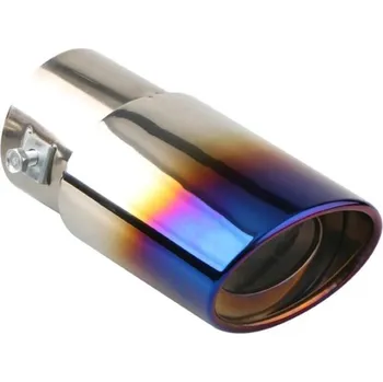 Koncový díl výfuku 14,5 cm Rovný Inlet 6,3 cm Outlet 7,8 cm Univerzální nerezový kovový kryt pro auta s dvojitým šroubovým upevněním barevná