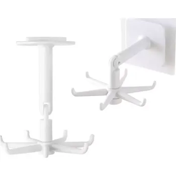 Věšák Samolepicí otočný kuchyňský věšák se 6 háčky