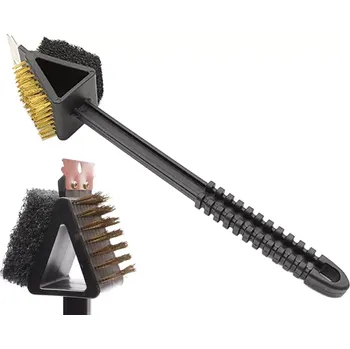 Příslušenství pro gril Škrabka a kartáč na gril 3v1 s dlouhou rukojetí