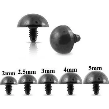 Piercing Náhradní díl k mikrodermálu černá půlkulička 2 mm