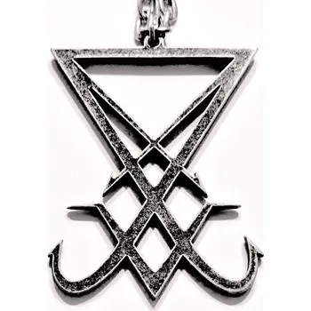 Náhrdelník Náhrdelník - Lucifer Sigil - velký - Black Ritual - řetízek 316L