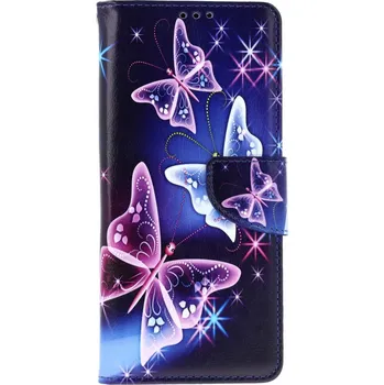Pouzdro na mobilní telefon Pouzdro Xiaomi Redmi A5 knížkové Modré s motýlky (kryt neboli obal na Xiaomi Redmi A5)