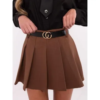 Dámská sukně Hnědá elegantní sukně-šortky se záhyby