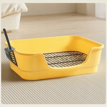 Toaleta pro kočku Toaleta pro kočky/Psa Otevřená Šedá s Lopatkou47,5×35×15 cmPohodlná a praktická